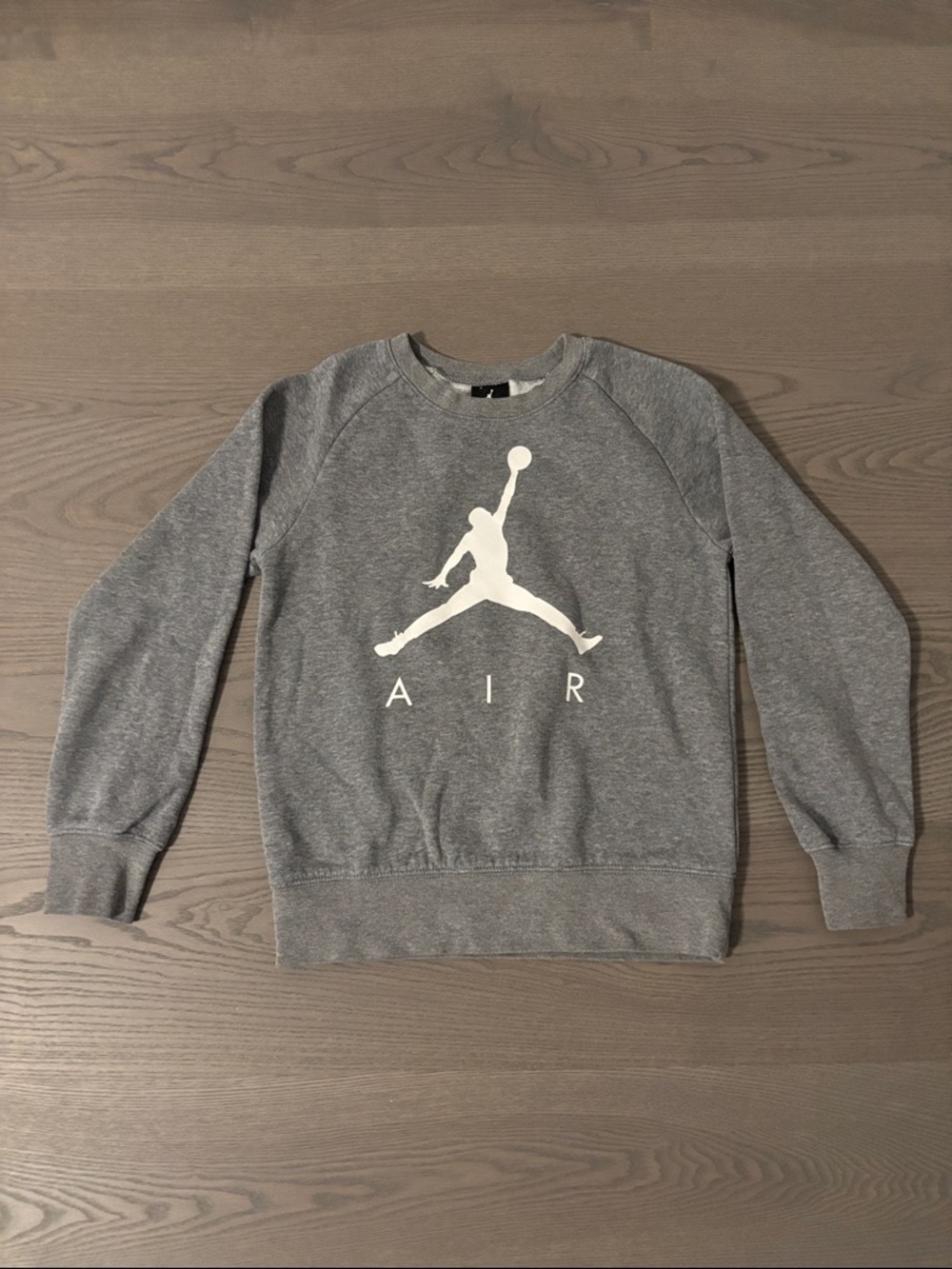 Jordan Gray Crewneck Sweatshirt with White Jumpman